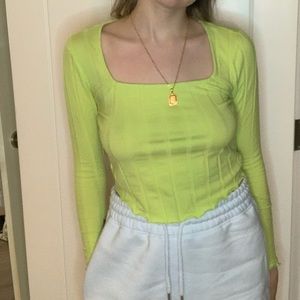 Urban outfitters neon green top size small